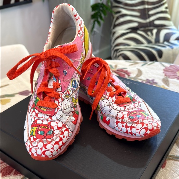 Coach Shoes - Coach Cartoon Sneakers with Red Laces